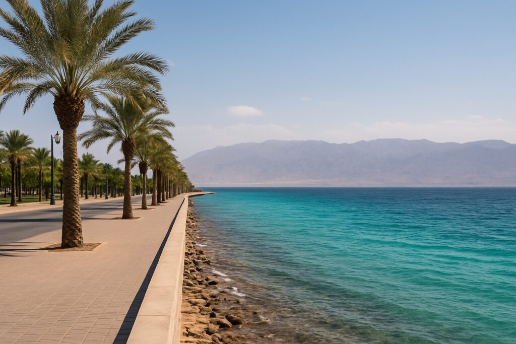 Uferpromenade am Golf von Aqaba am Roten Meer